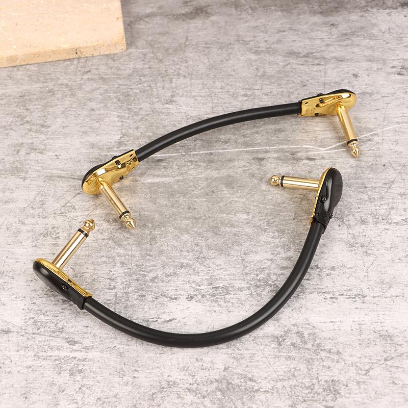 For Guitar Effects Pedal Instruments 15/20/30CM Anti-Noise Guitar Patch Cable 1/4" Right Angle Oxygen-Free Audio Line Jack Plug