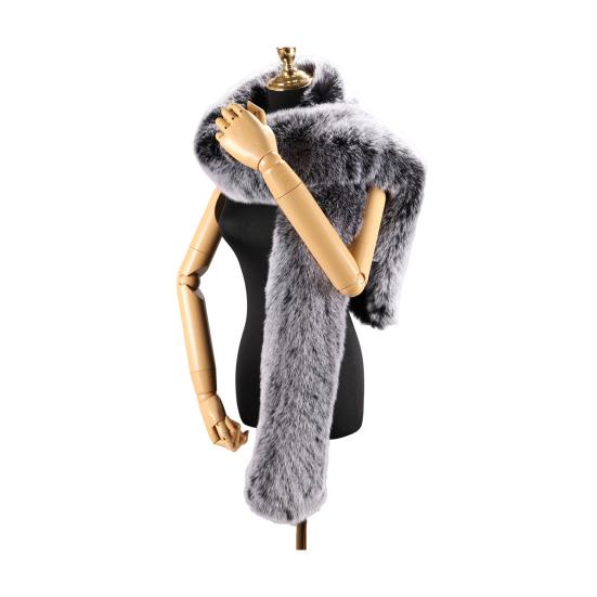 Шарф из искусственного меха, однотонный, утолщенный, теплый, длинный шарф, ветрозащитный, устойчивый к холоду