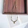 Бусы с бусинами 'Тигровый глаз' меланоидного оттенка: Натуральный камень, Высококачественная цепочка на ключицы для осени/зимы