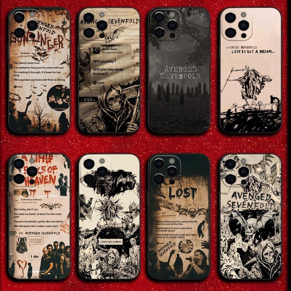 Чехол для телефона A-Avenged S-Sevenfold A7X для iPhone 16,15,14,13,12,11,Pro,X,XS,Max,XR,Plus,Mini Мягкий черный чехол