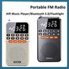 Portable Pocket Radio Dual Antenna Radio Receiver Mini Bluetooth Speaker with LED Display Flashlight TF Card Music Player