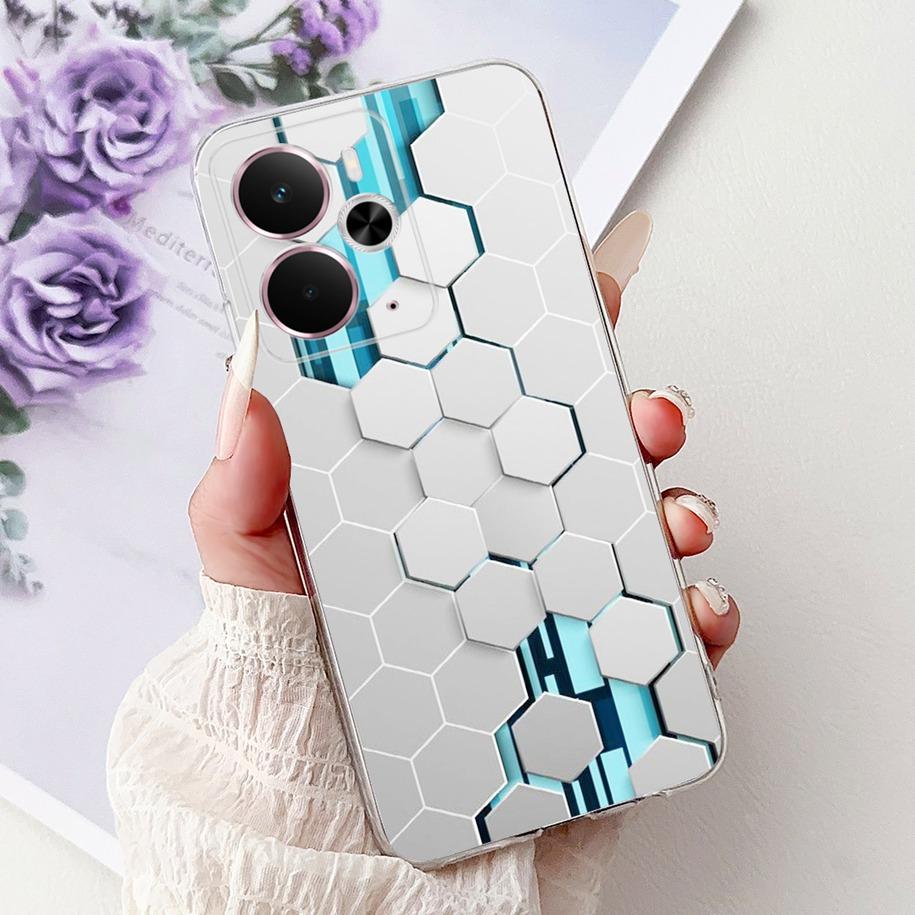 Чехол для Realme 14 5G Чехол-бампер Realme 14T RMX5078 RMX5075 Ударопрочный Силиконовый Мягкий ТПУ Цветочный Бампер Для Realme14 14 T Корпуса Телефона