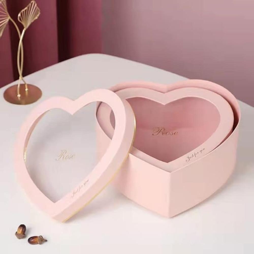 Набор из 2 подарочных коробок с крышками, цветочные коробки в форме сердца для композиций, цветочная подарочная коробка, предложение руки и сердца для подружки невесты, свадьба, день рождения, вечеринка по случаю рождения ребенка, день святого валентина