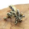 Handcrafted Frog Tortoise Figurine Fine Symbol Brass Miniature Animal Tea Pet for Desktop