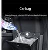 Умный автомобильный мусорный бак Многоцелевой подвесной автомобильный мусорный бак Водонепроницаемая кожаная корзина для мусора Мешок для мусора со стороны пассажира Многоразовый дорожный портативный задний комплект