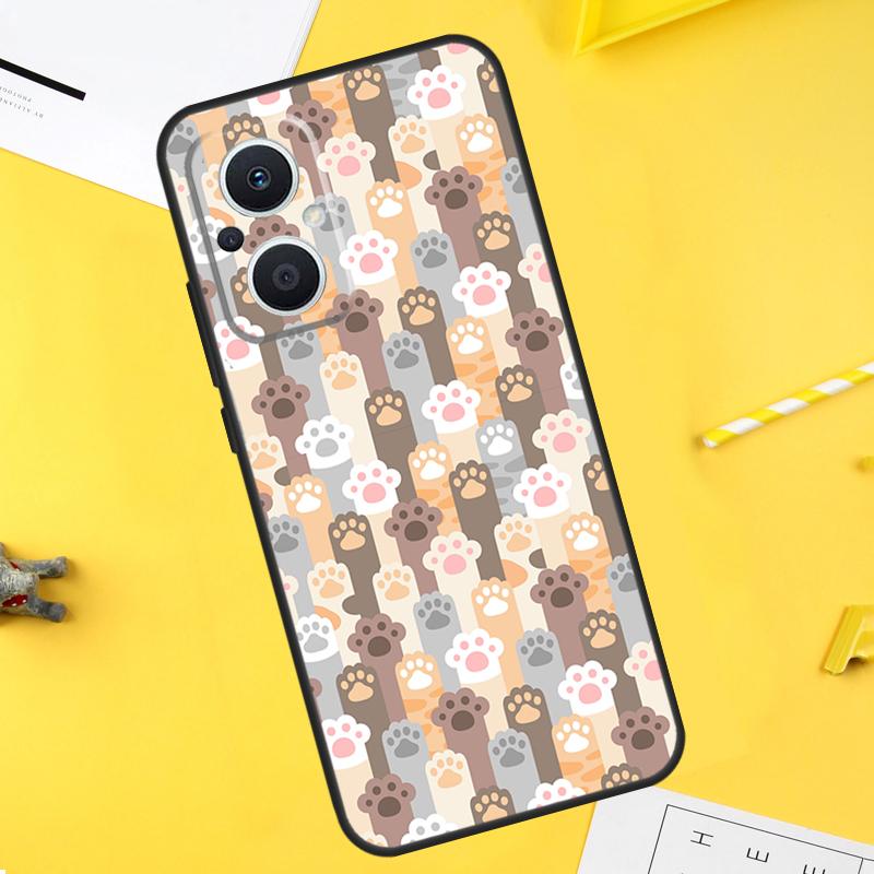 Милый забавный узор с лапками кошек Для OPPO Reno 14F 13F 12F 11F 10 11 12 13 14 Pro 8T 7 8 Lite OPPO Find X9 X8 X6 X5 Pro Чехол