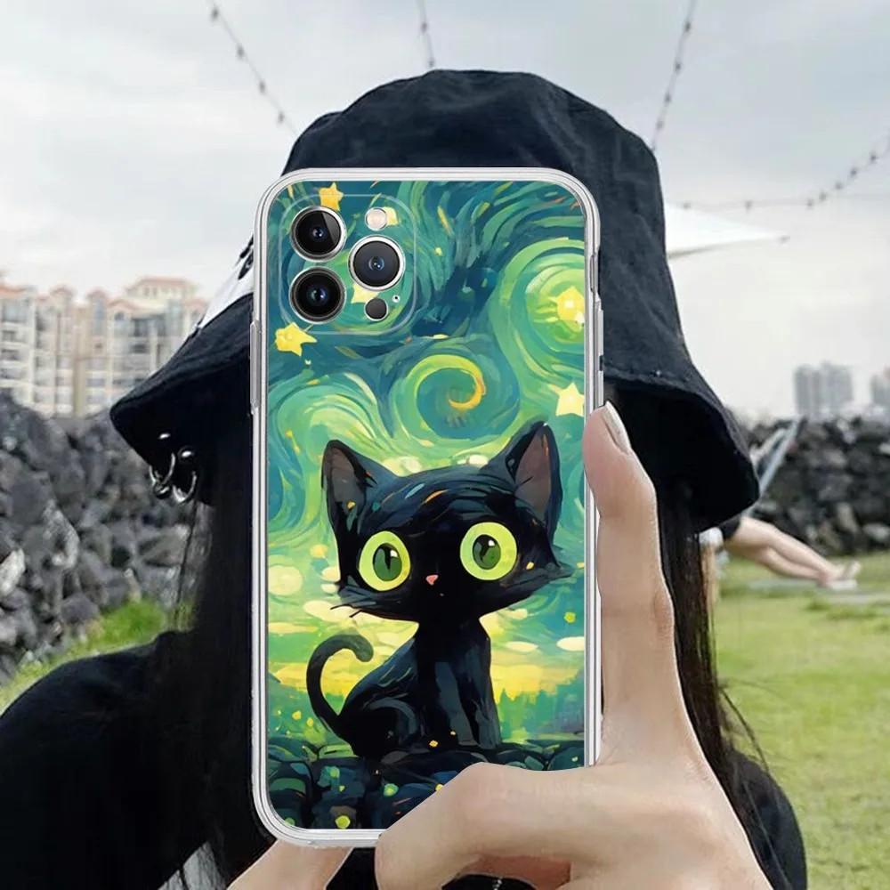 Чехол для мобильного телефона iPhone15 Mini, чехол для мобильного телефона Star Cat, окрашенный, устойчивый к падениям, для мобильного телефона, устойчивого к падениям.