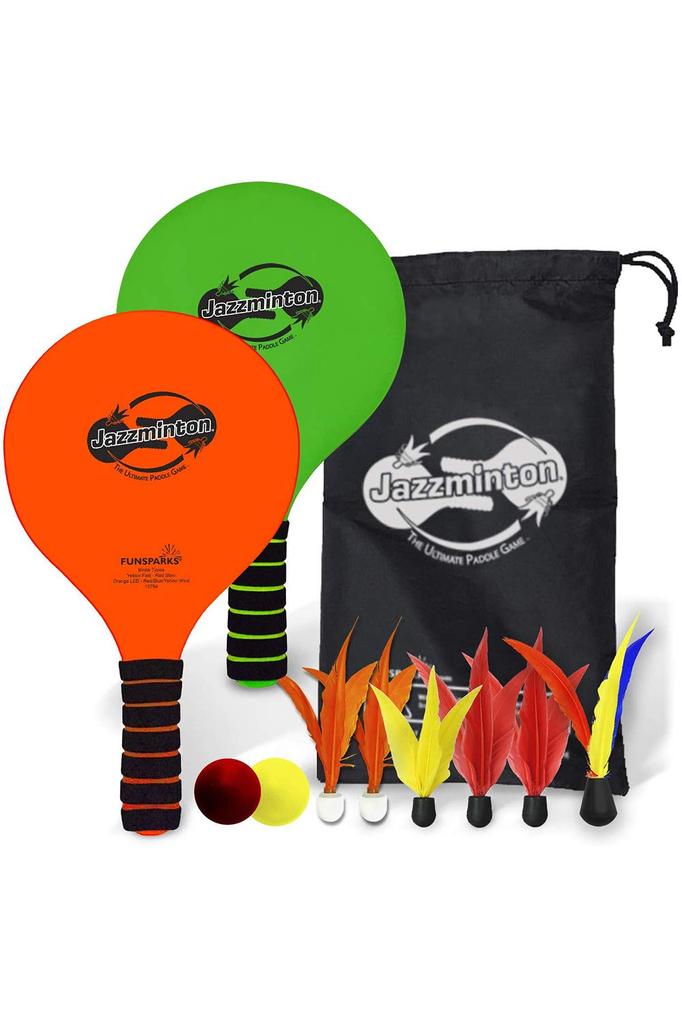 Огромный хит в наборе для бадминтона Jazzminton Deluxe Набор и Подходит для игры ночью Также подходит для настольного тенниса и Включает и Идеально для