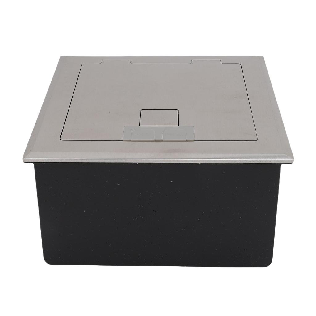 Встраиваемая напольная розетка 2 X 3-контактная и порт USB A USB C Серебристая Водонепроницаемая из нержавеющей стали Скрытая напольная розетка