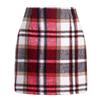 Women's, High Waisted, Plaid Skirt, Tight Fitting, Pencil, Wool, Mini Skirt