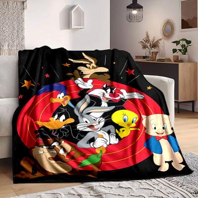 1 шт. Фланелевое одеяло с персонажами Looney Tunes, легкое, мягкое, теплое, для дивана, кровати, путешествий, всесезонное, L1029029