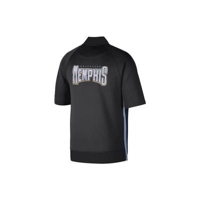 Рубашка однобортная с коротким рукавом Dri-FIT NBA Showtime City Edition Memphis Grizzlies с буквенным принтом, мужские рубашки черного цвета DN8408-010