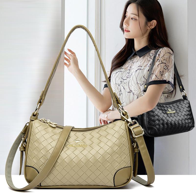 Новая простая плетеная женская летняя модная повседневная сумка-подушка текстурная сумка через плечо