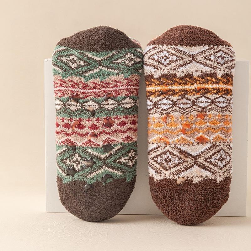 Ethnic Style Warm Socks Winter Home Floor Socks Thick Plush Men's Socks