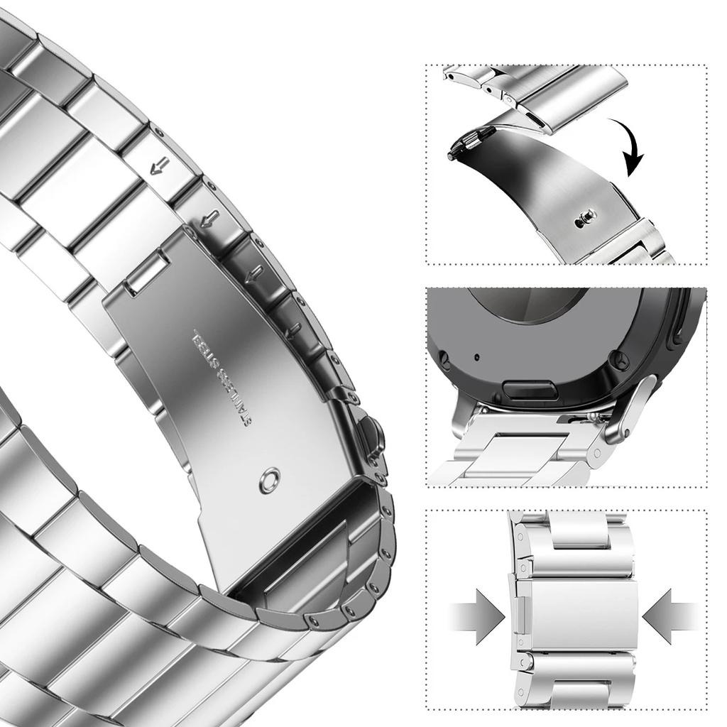Ремешок из нержавеющей стали для Samsung Galaxy Watch 8/Classic 8 40 мм 44 мм Ремешок для Watch Ultra 2 Ремешок для Galaxy Watch 7 Ultra