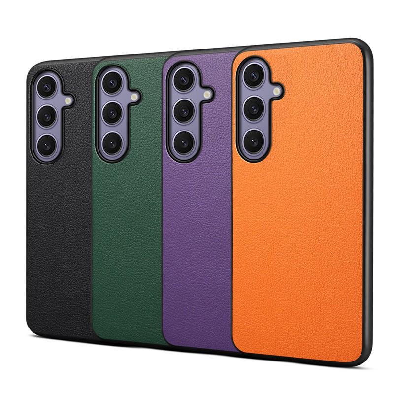Luxury Plain Pu Leather Phone Casing For Samsung Galaxy A52 A53 A54 A55 A56 A25 A32 A15 A16 A17 5G A70 Slim Shockproof TPU Cover