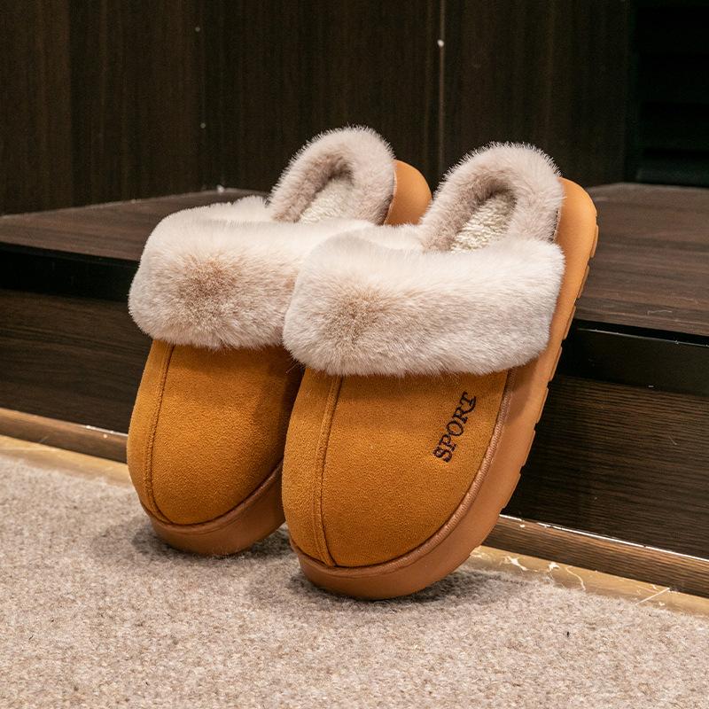 Хлопковые тапочки с толстой подошвой, зимние уличные тапочки для дома с весенне-осенней нескользящей теплой обувью для дома, мужская домашняя обувь