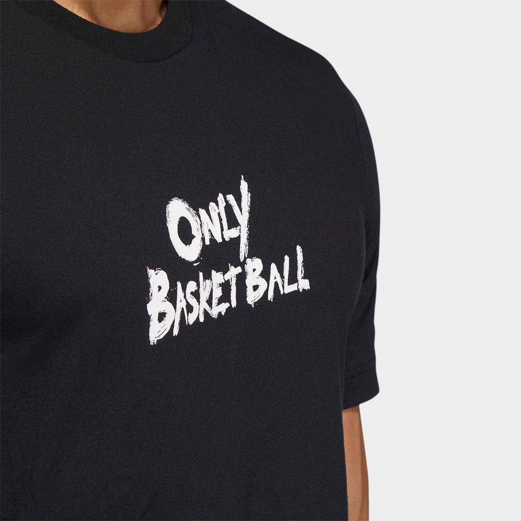 Adidas Футболка с коротким рукавом и графическим принтом, мужские топы, черная HS6614