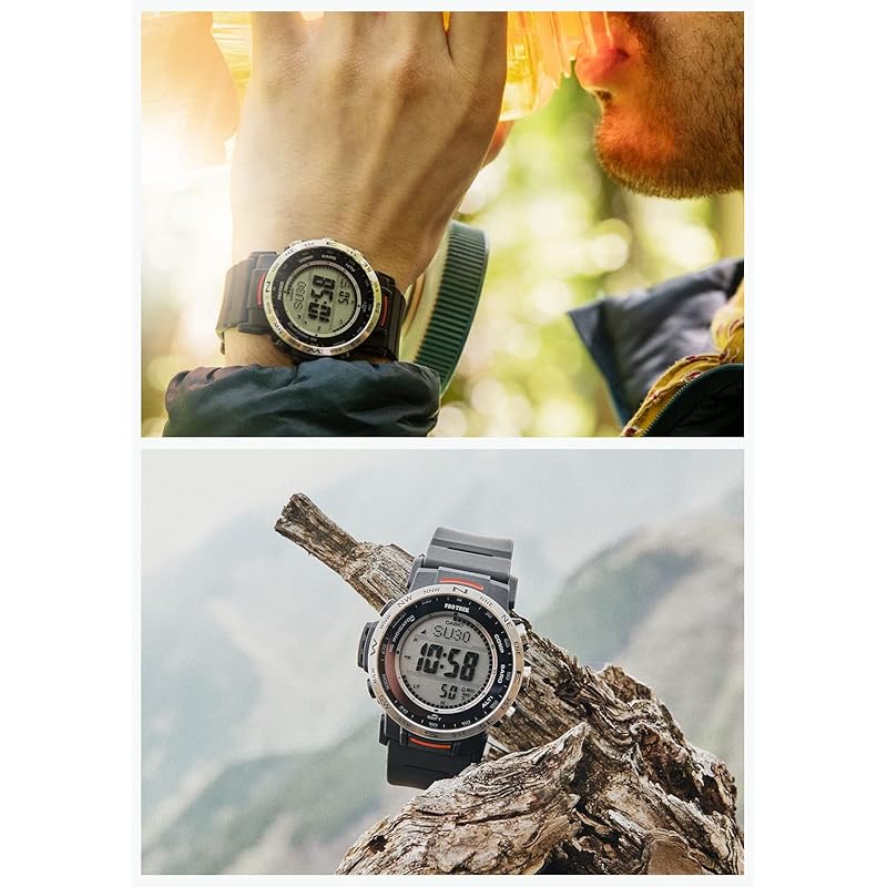Часы Casio Pro Trek [Официальный японский продукт] Линия Climber Радиоуправляемые солнечные часы Сделаны из биомассы PRW-35-1AJF Мужские Черные