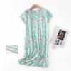 Plus Size Summer Women Nightdress Short Sleeve Cute Cartoon Sleepwear Sweet O Neck Nightgowns Pyjamas Lady's Cotton Sleepdress