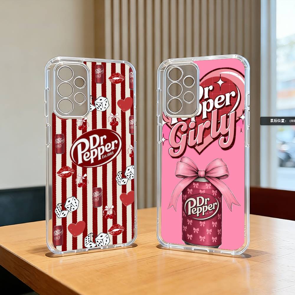 Чехол для телефона Cherry D-Drink Dr Pepper сахарный Прозрачный Силиконовый Мягкий Для Samsung S25,S24,S21,S22,S23,S30,Ultra,S20,Plus,Fe