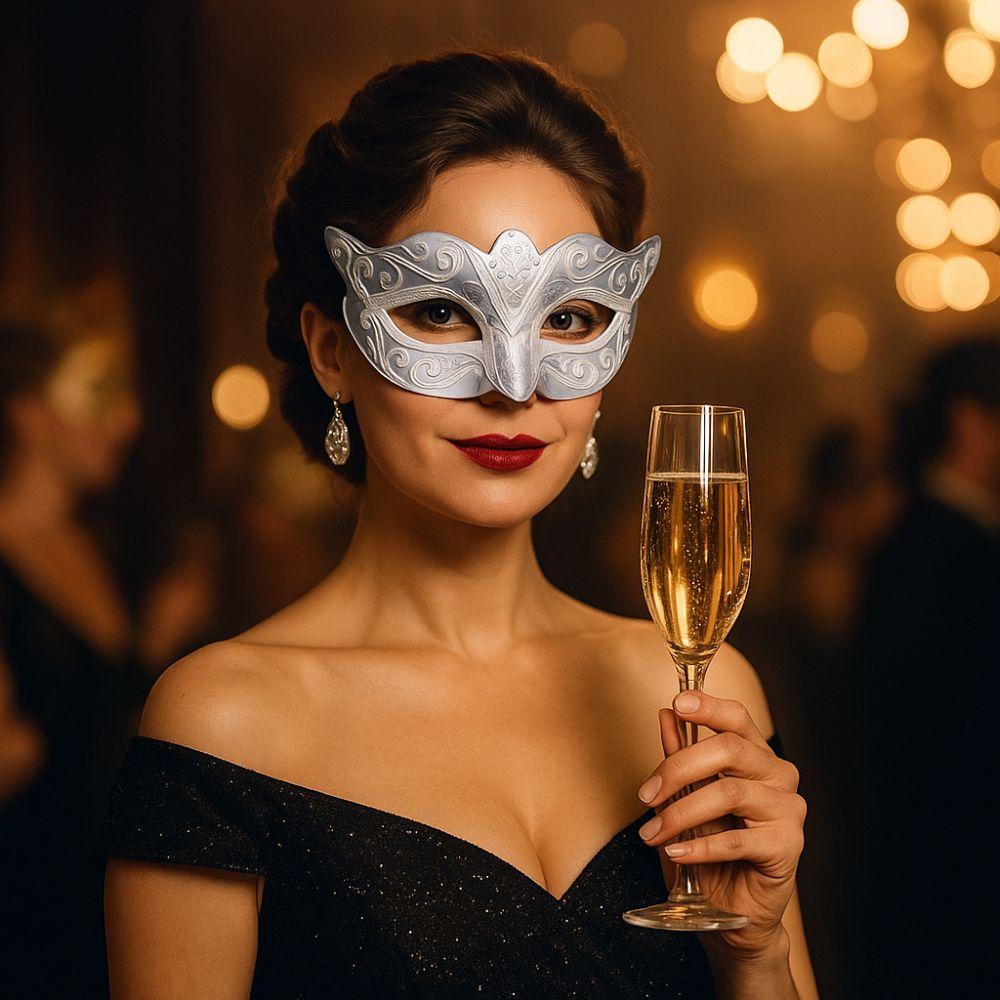 Plastic Halloween Masks Party Cosplay Props Venice Mask Personality Glitter Mask Women