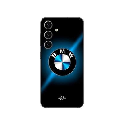 Чехол - MANIACASE - Samsung Galaxy S24 FE - Логотип BMW - Черный и глянцевый синий - Мягкий