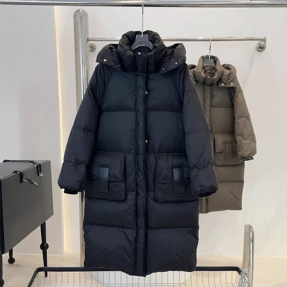 Down jacket for women's winter new loose small thickened medium and long knee-padded jacket for women