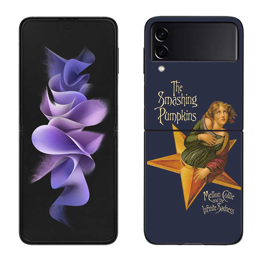 Rock The Smashing Pumpkins Phone Case For Samsung Z Flip 7 6 5G Galaxy Z Flip 5 4 3 Black Hard Cell Cover Luxury PC Shell Coque