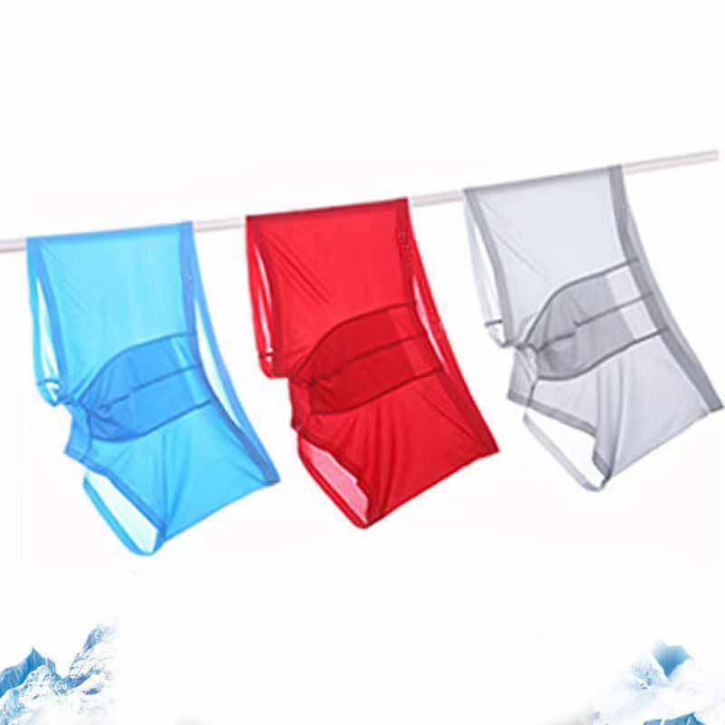 1 шт. мужские шорты-боксеры из ледяного шелка, мужские трусы, бесшовное нижнее белье, мужские трусы, ультратонкие дышащие трусы