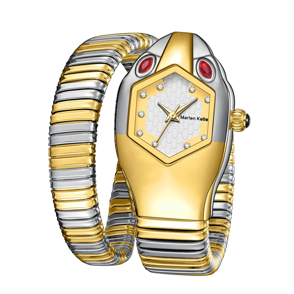 Часы Женские Роскошные Бриллиантовые Уникальной Формы Змеи Водонепроницаемые Кварцевые Женские Часы Часы