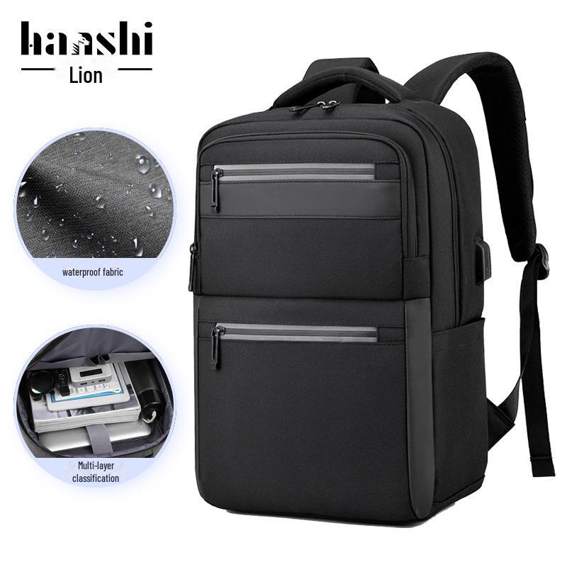 High-End Fashion Men's Waterproof Travel Backpack with Large Capacity