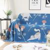 Double-Sided Blanket, Blue Kitten, All-Season Sofa Throw, Adorable, Vintage Sofa Cover