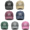 Classic Slogan Print Unisex Cotton Snapback Caps Washed Retro Curved Brim Adjustable Baseball Hat Perfect For Outdoor Activities