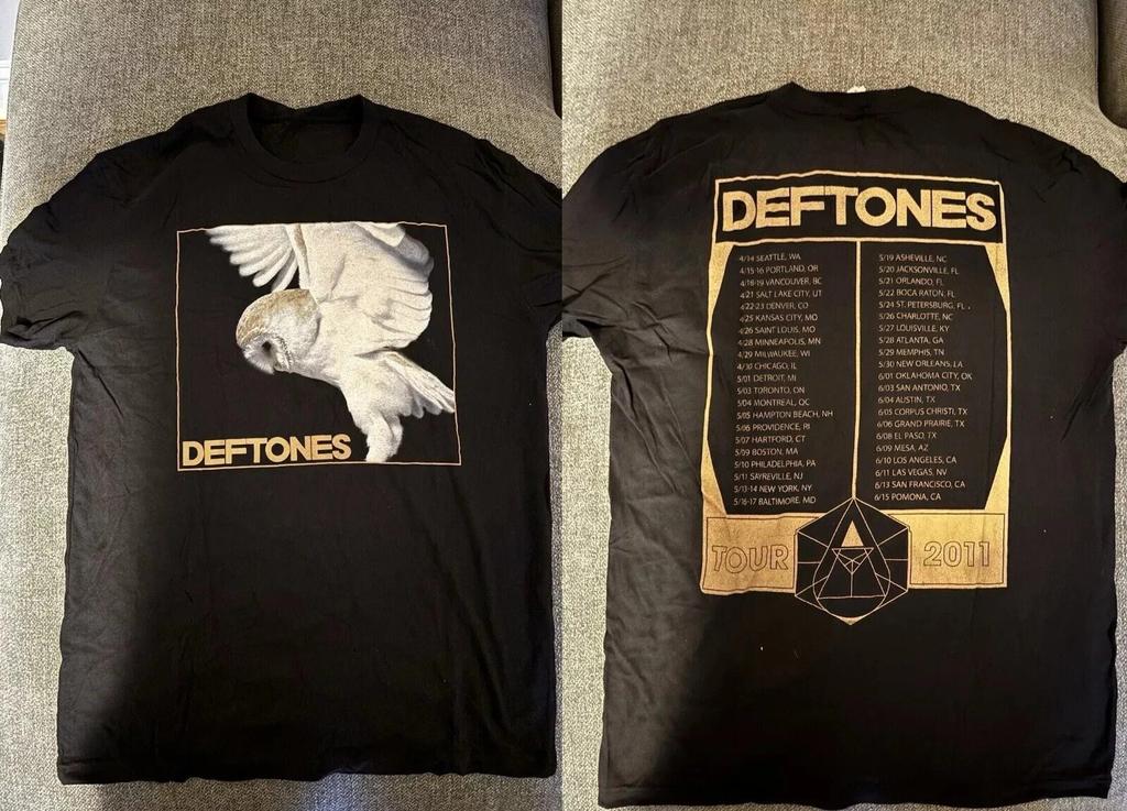 Deftones Группа Тур 2011 2 Стороны Алмазные Глаза Черная Унисекс Футболка