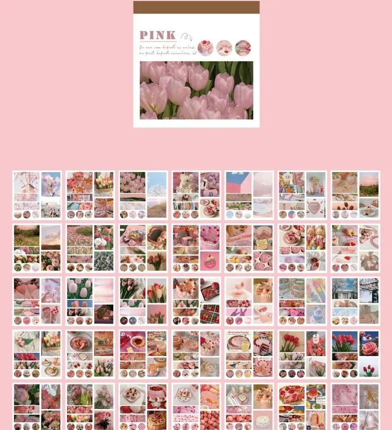 Милая наклейка с пейзажем для девочки, цветочный океан, закат, природный пейзаж, канцелярская наклейка, DIY Декор, наклейка для скрапбукинга