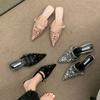 Fashion NEW Flat Shoes Female Summer Woman Pantofle Slippers Casual Slides Platform Beach Denim Luxury Soft Fashion Glitter High Heeled