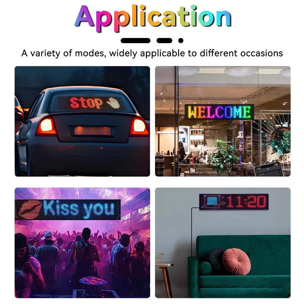 LED Matrix Pixel Panel DIY Programmable Bluetooth App DC 5V RGB LED Car Sign Animation Control LED Panel Flexible Display Light