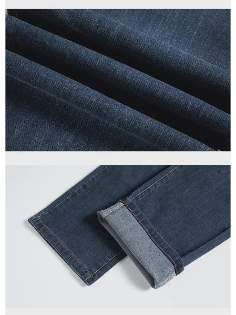 Мужские узкие прямые джинсы большого размера — удобные, мягкие, дышащие деловые брюки на весну и осень