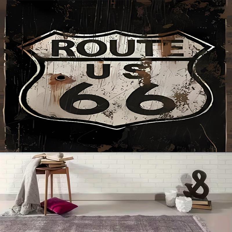 1 шт. США. Гобелен Route 66, Декор для гостиной, спальни, офиса, вечеринки, Идеальный праздничный подарок