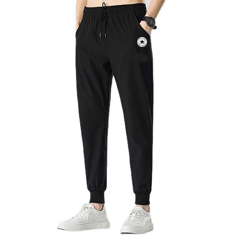 Повседневные брюки мужские тонкие летние с принтом свободные большого размера с завязками на щиколотках девять точек завязки на щиколотках спортивные брюки Харлан