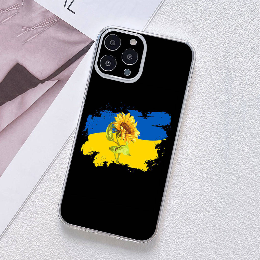 Чехол для Motorola Moto Edge 40 30 neo G54 G24 G84 iPhone 15 14 Xiaomi Redmi Note 13 12 11 Pro Samsung Galaxy A54 с изображением подсолнуха и карты Украины с украинским флагом