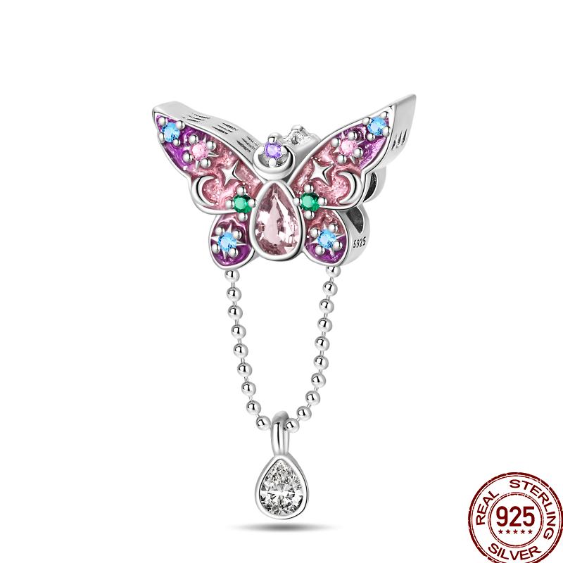 Медные пружинные бусины-подвески серии «Насекомые-бабочки», подарок, подходят для оригинального браслета 3 мм, сделай сам, на день рождения