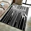 EPeddler Home Modern Zebra Pattern Digital Print Washable Non-Slip Leather Base New Generation Oval Living Room, Bedroom, Hallway Carpet