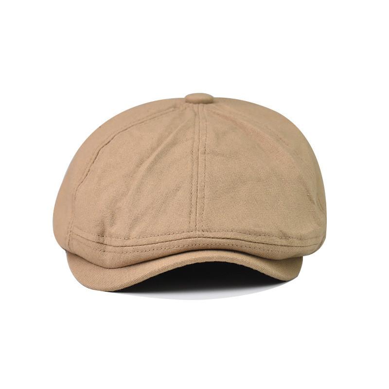 Casual Color Solid Cotton Beret Hat Women Breathable Travel Cap Spring Summer