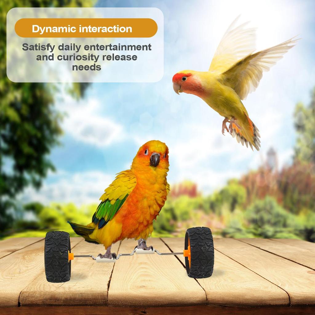 Parrot Balance Bike Row Roller Bird Cage Balancing Toy Cage Sports Supplies Cockatiels Balance Vehicle For Wood Perch Glass