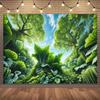2D Giant Leaves Jungle Backdrop Photography Background Banner