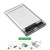OULLX Type C USB3.0 2.5inch HDD Case Transparent SATA  Adapter Hard Drive Enclosure for SSD Disk Box HD External HDD Enclosure
