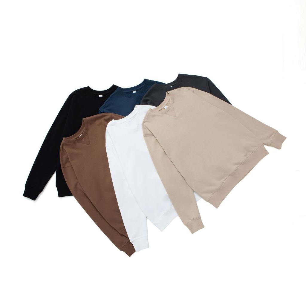 Cotton Women Solid Color Round Neck Long Sleeve Hoodie Sweatshirt Fashion Ladies Streetwear Slouch Pullover Jumper Tops