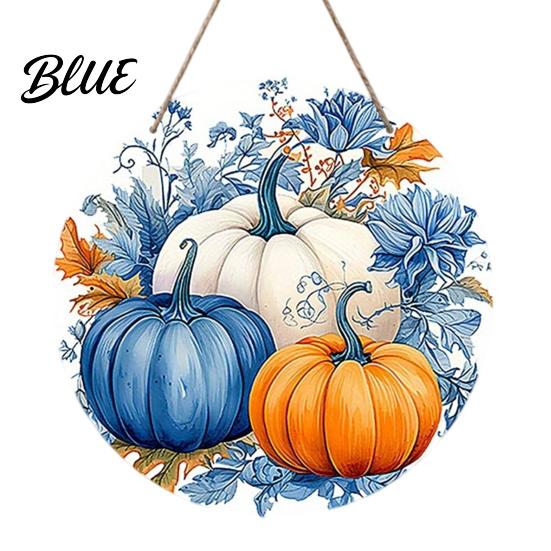 Autumn Harvest Welcome Sign Festival for Front Door, Rustic Wooden Hanging Pumpkin Door Hanger with Hemp Rope, Plaque Fall Porch Farmhouse Decor Party